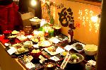 年の瀬の買出し　錦市場 : 店頭メニューサンプル
