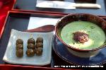 桜と茶だんごで宇治三昧 : 抹茶ぜんざい/茶だんご