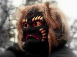 節分／銭おとし・めかご・お化け : 鬼法楽の黒鬼の形相