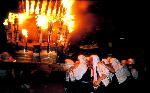 平清盛　縁の地をゆく その六　八坂神社 : 強訴のイメージ(湯の山温泉三岳寺の僧兵まつり)・・・火炎みこし