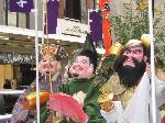 初詣　七福神めぐり : えびす船にのる　えべっさん・大国さん・毘沙門さん