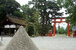 夏越祓　茅の輪くぐり : 立砂・茅の輪・二の鳥居