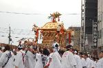 御霊祭 : 河原町今出川の交差点での差し上げは今出川口神輿会