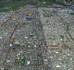 続　秀吉が京都に残したもの　聚楽第の遺構とお土居 : Google Earthのポリゴン機能でmoroshigeki さんの作成の御土居跡