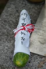 茅の輪潜りにきゅうり封じ : 病封じのきゅうり