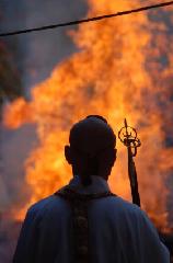広隆寺　聖徳太子御火焚祭 : 御火焚祭での修験者